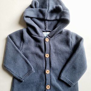 Pekkle Hooded Blue Bottom Down Sweater Size 9 months